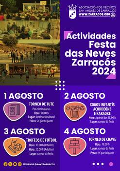 Actividades festa das Neves Zarracós 2024