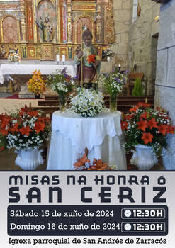 Misas na honra ó San Ceriz 2024